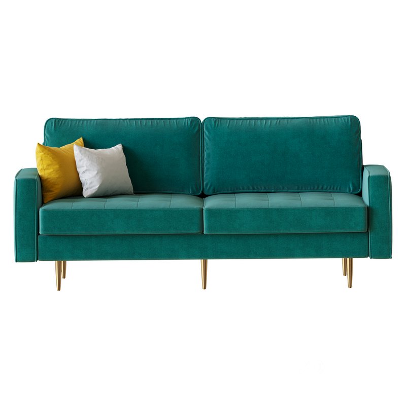 Velvet Fabric Sofa Couch Image 5