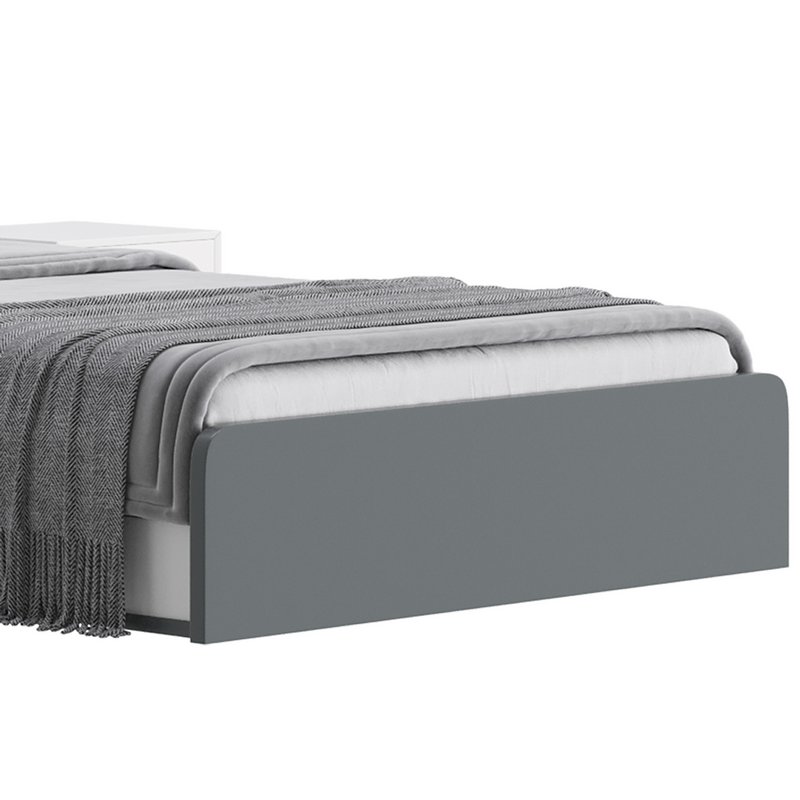 Gray Faux Leather Upholstered Bed Image 4