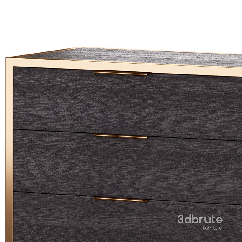 Oxford Black 6-Drawer Dresser Image 5