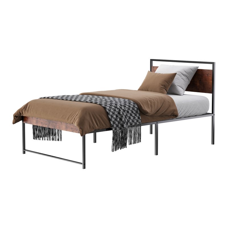 Topeakmart Rustic Metal Bed Image 5