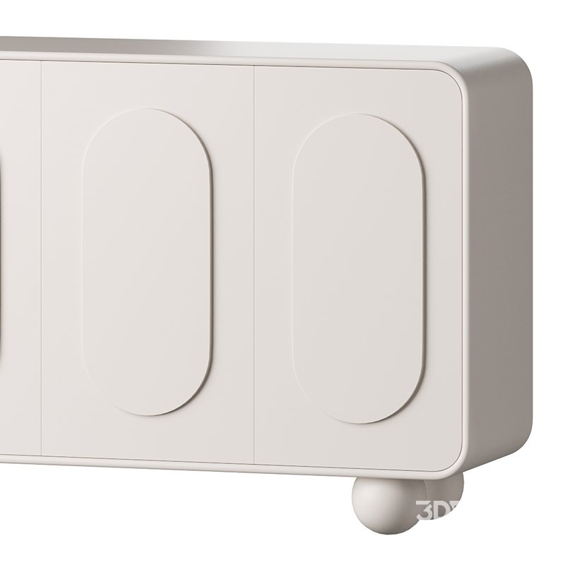 White Solid and Manufactured Wood Sideboard Credenza Image 5