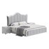 White Upholstered Bed with Headboard - Thumbnail 5