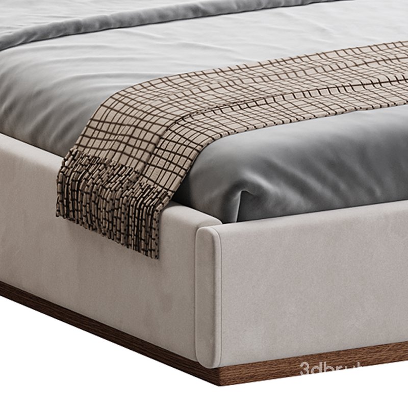 American Queen Size Bed Offered in Velvet with Floating Nightstands Image 5