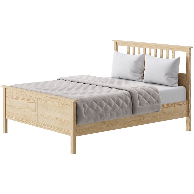 HEMNES Bed frame dark gray stained Image 4