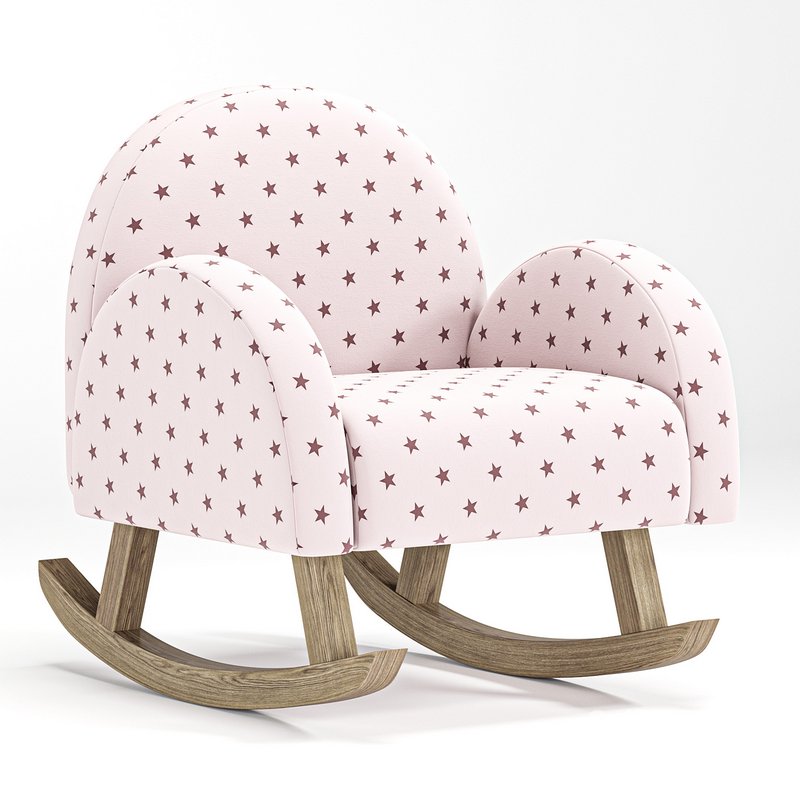 Solid Wood Rainbow Rocker Chair Image 5