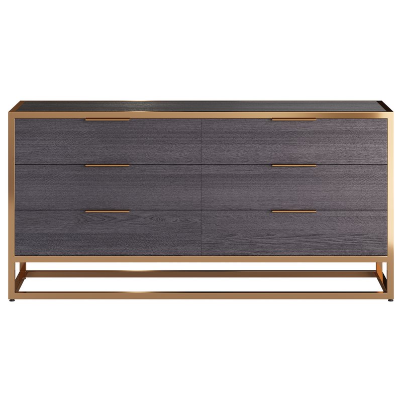 Oxford Black 6-Drawer Dresser Image 6