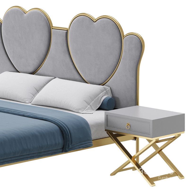 Glam Upholstered Headboard Bed Image 6