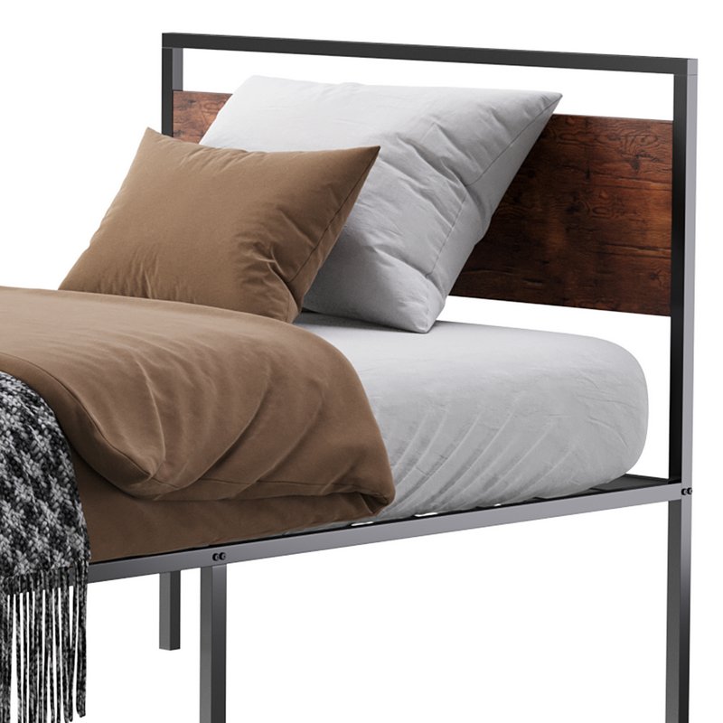Topeakmart Rustic Metal Bed Image 6
