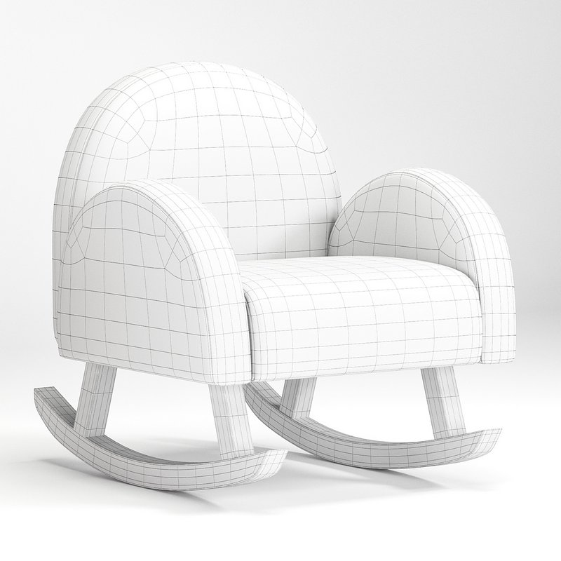Solid Wood Rainbow Rocker Chair Image 6