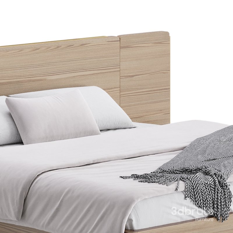 Brown Wooden Panel Bed Image 9