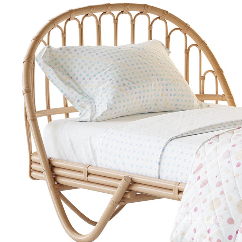 Malu Vintage Rattan Bed Image 7
