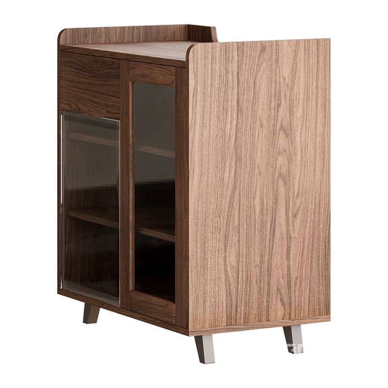 Asian Brown Wood Sideboard Image 8