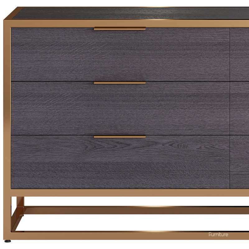 Oxford Black 6-Drawer Dresser Image 7