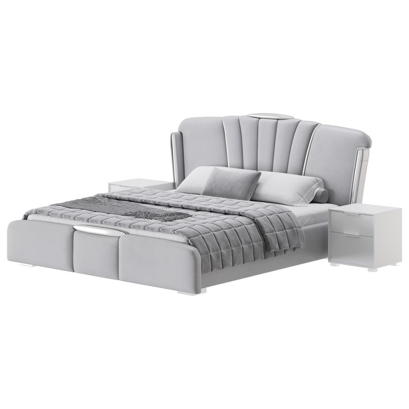 Grey Modern Bed Image 7