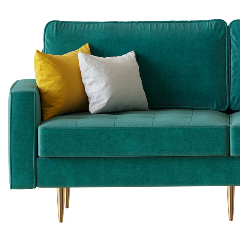 Velvet Fabric Sofa Couch Image 7