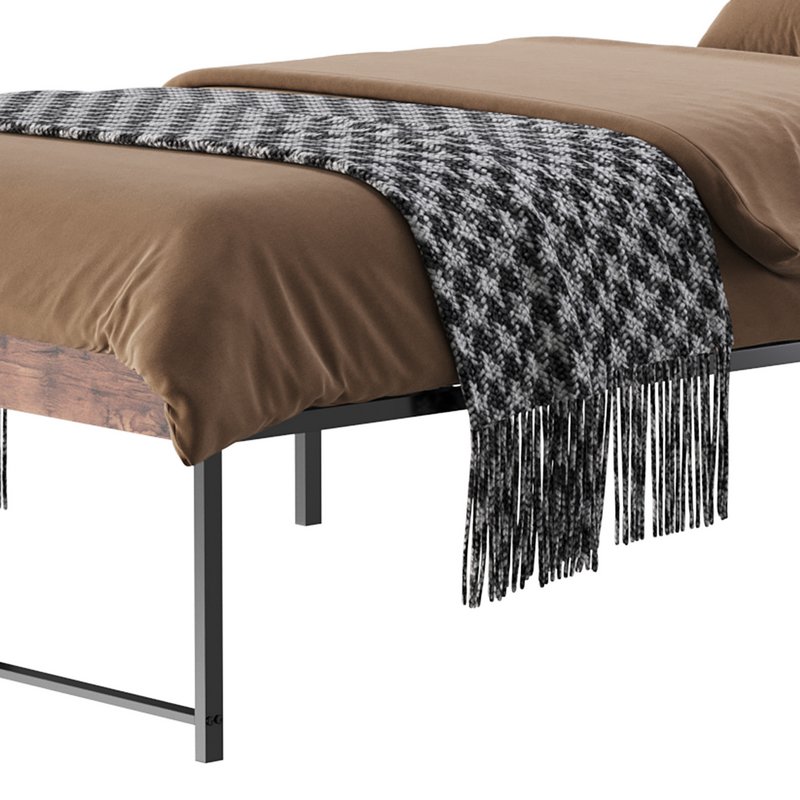 Topeakmart Rustic Metal Bed Image 7