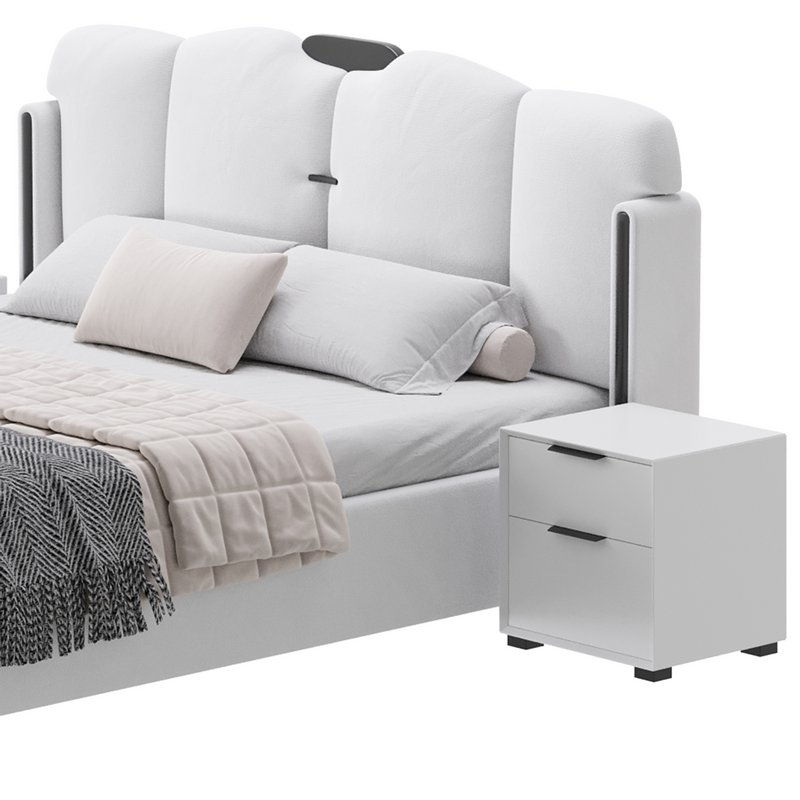 Modern Wingback Upholstered Headboard Bed Image 7