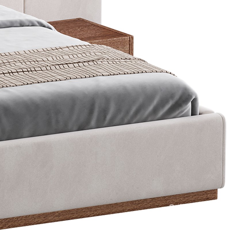 American Queen Size Bed Offered in Velvet with Floating Nightstands Image 8