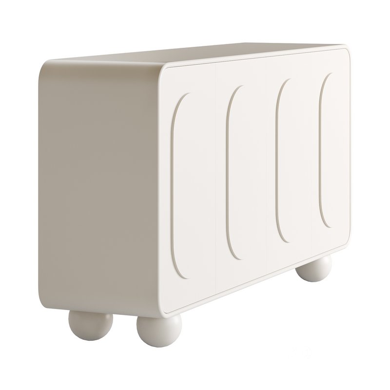 White Solid and Manufactured Wood Sideboard Credenza Image 8