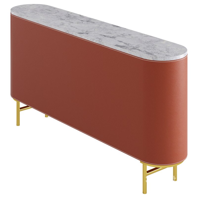 Modern Metal Sideboard Credenza with Three Drawers Narrow Size Image 8