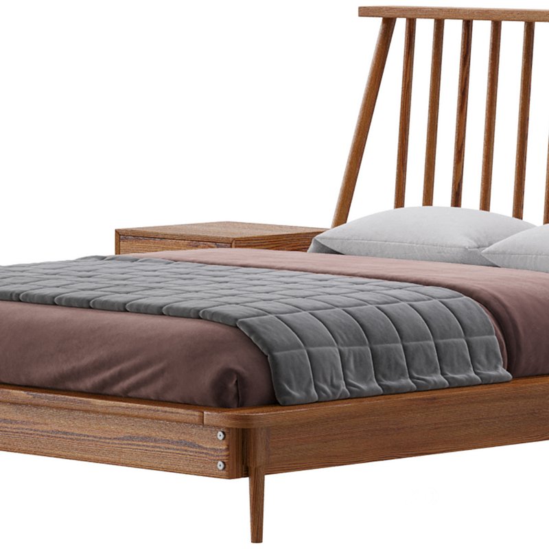 Walker Edison Modern Boho Queen Size Solid Wood Platform bed Image 8