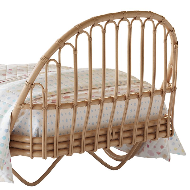 Malu Vintage Rattan Bed Image 9