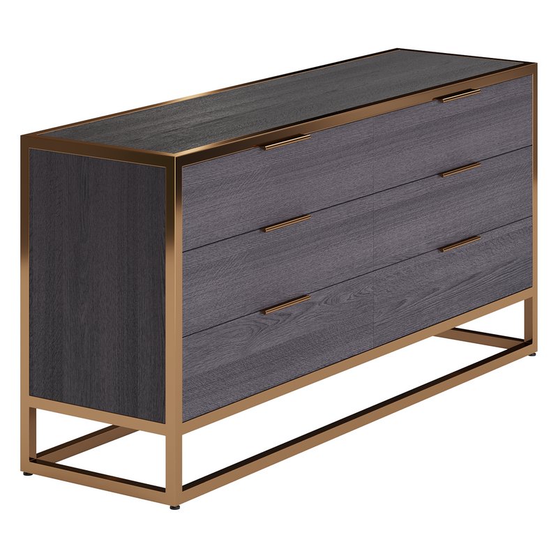 Oxford Black 6-Drawer Dresser Image 9