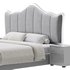 White Upholstered Bed with Headboard - Thumbnail 9