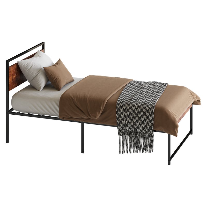 Topeakmart Rustic Metal Bed Image 9