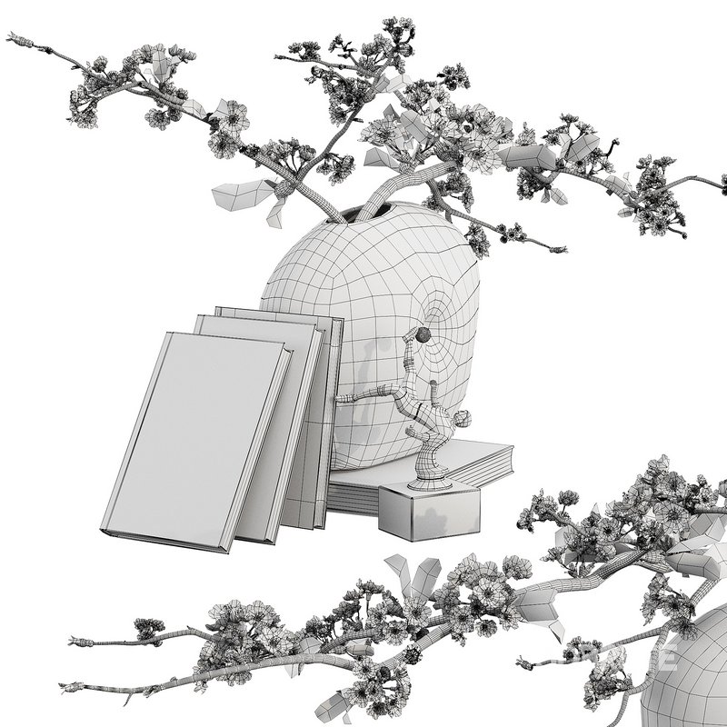 Decorative set with cherry branch Image 4