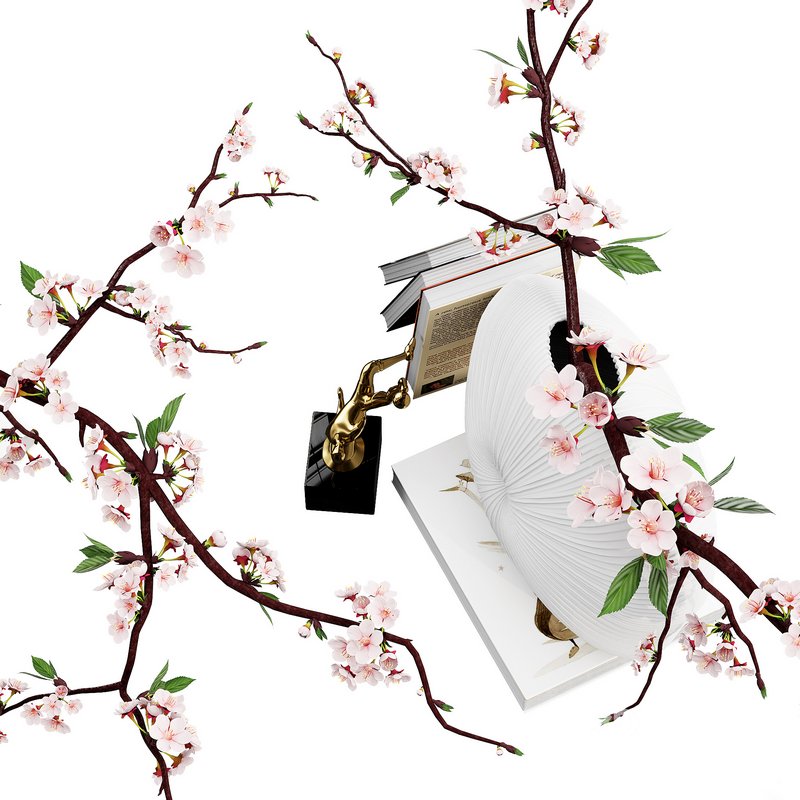 Decorative set with cherry branch Image 2