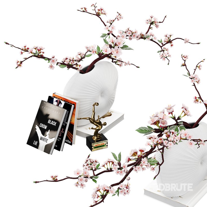 Decorative set with cherry branch Image 3