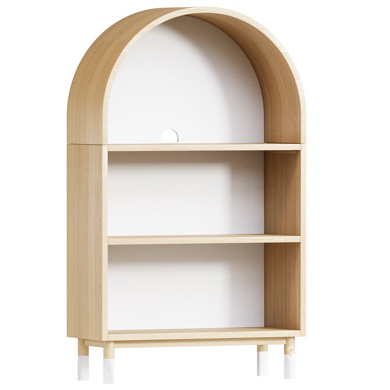 Aksel Wood Arched Bookcase Image 1
