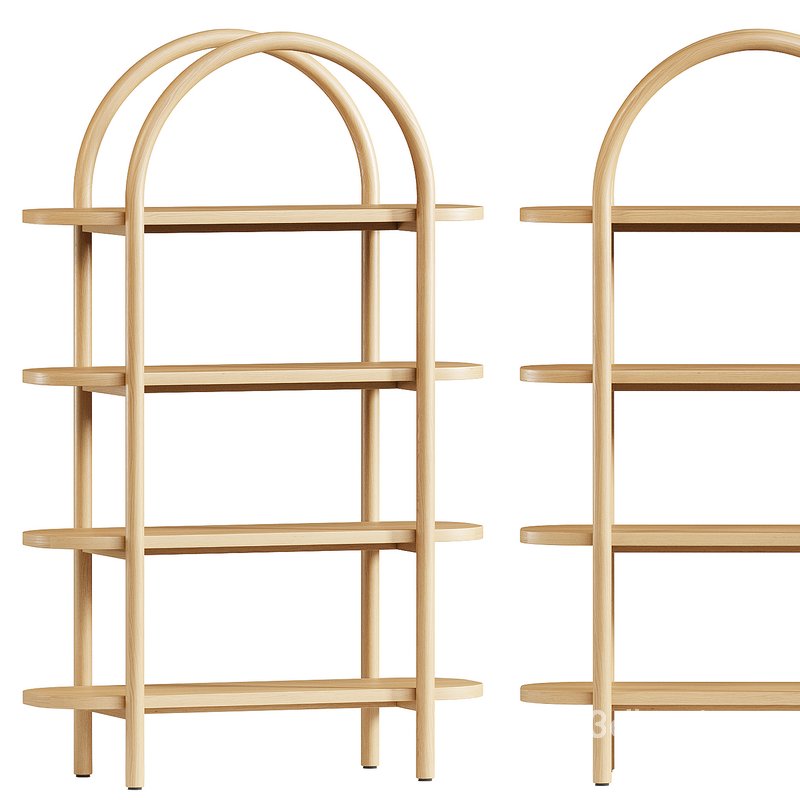 Canyon Natural Wood Tall 4-Shelf Bookcase by Leanne Ford Image 1