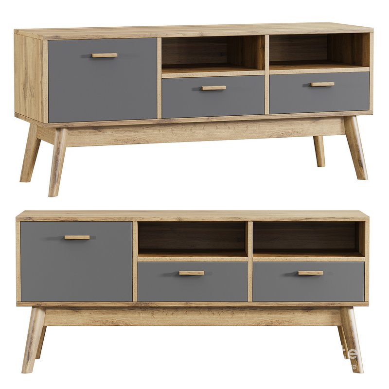 Nordic TV stand Nordic-1 Wood Gray Image 1