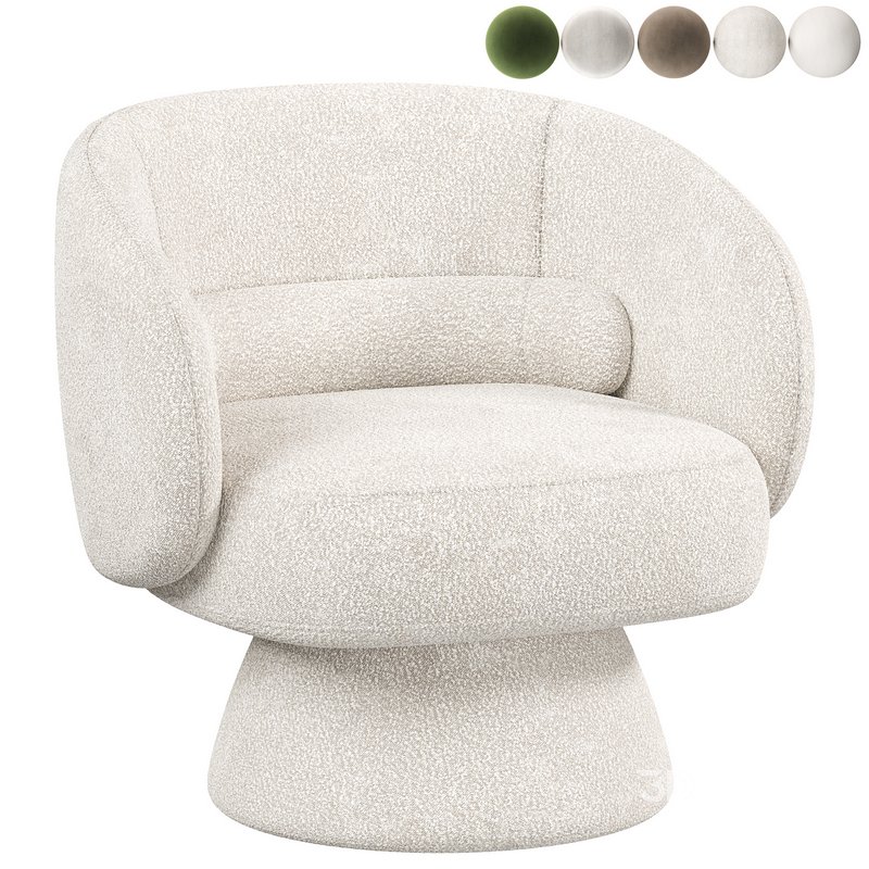 Saboor Upholstered Swivel Barrel Chair Image 3