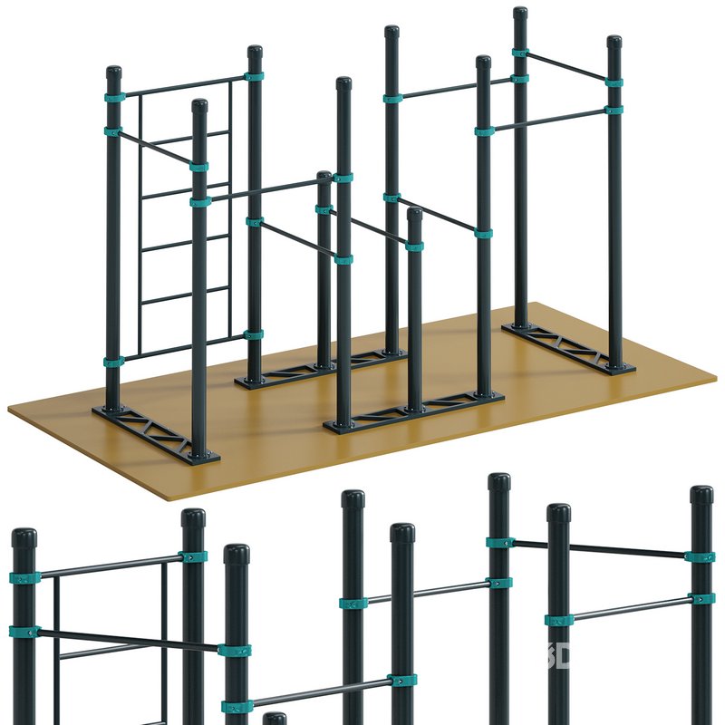 Swedish wall 5 horizontal bars and double bars Inuvik by Kenguru Image 1