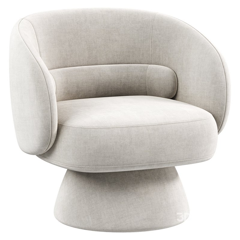 Saboor Upholstered Swivel Barrel Chair Image 2