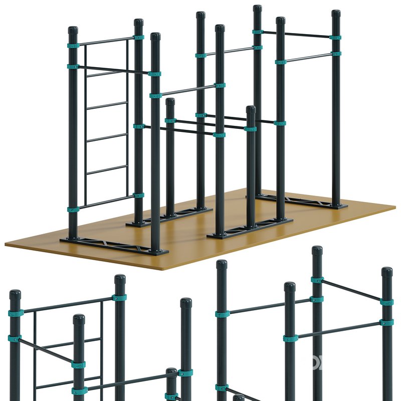 Swedish wall 5 horizontal bars and double bars Inuvik by Kenguru Image 2