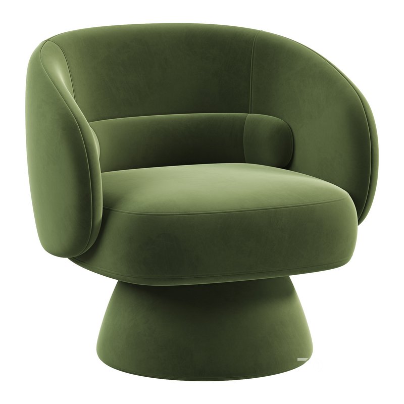 Saboor Upholstered Swivel Barrel Chair Image 1