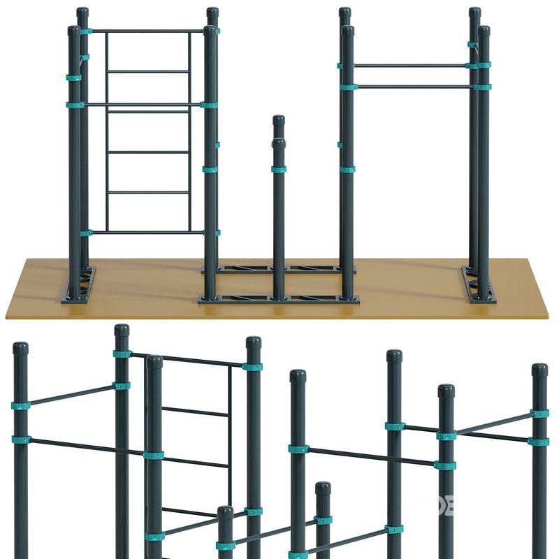 Swedish wall 5 horizontal bars and double bars Inuvik by Kenguru Image 3