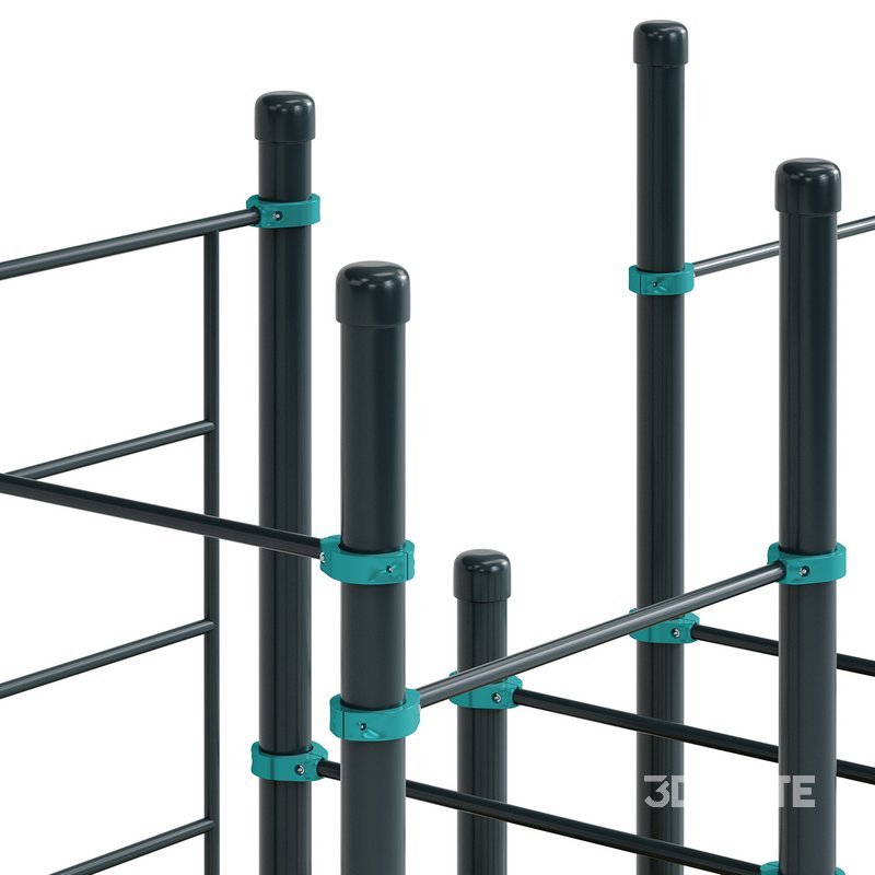 Swedish wall 5 horizontal bars and double bars Inuvik by Kenguru Image 4