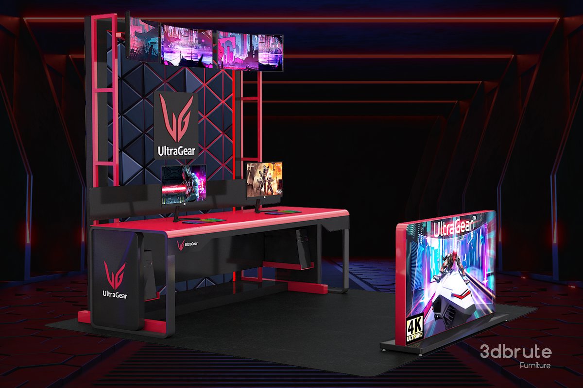 Office Desk 3d model Image 3