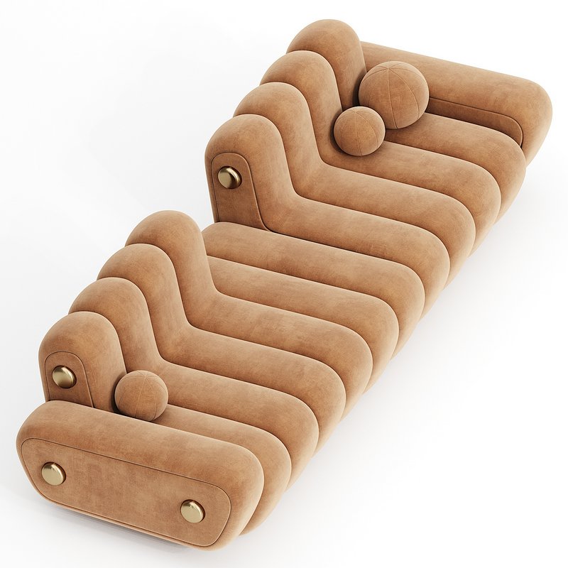 21st Century Dakota Sofa Armrest Aged Brushed Brass Nobuck Image 2