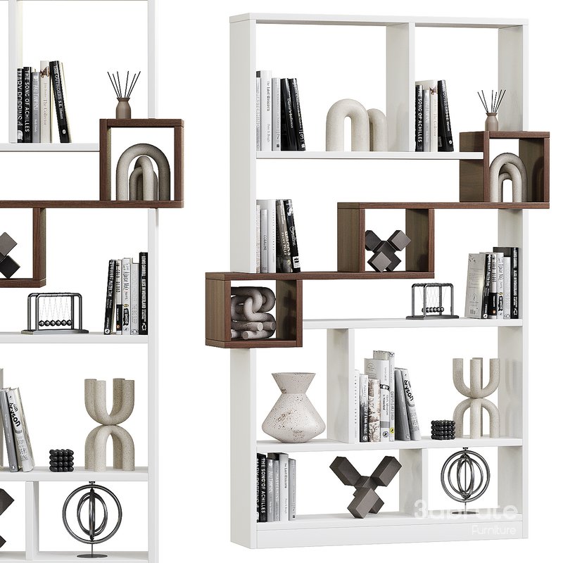 Andree Bookcase with Accent Shelves Image 1