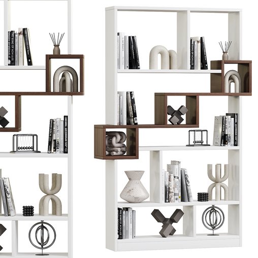 Andree Bookcase with Accent Shelves