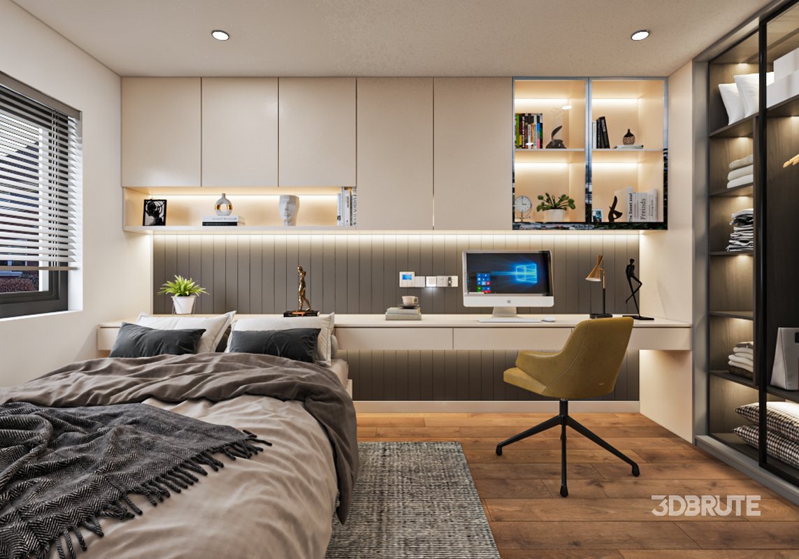 Smart Study Room With Bed Image 1