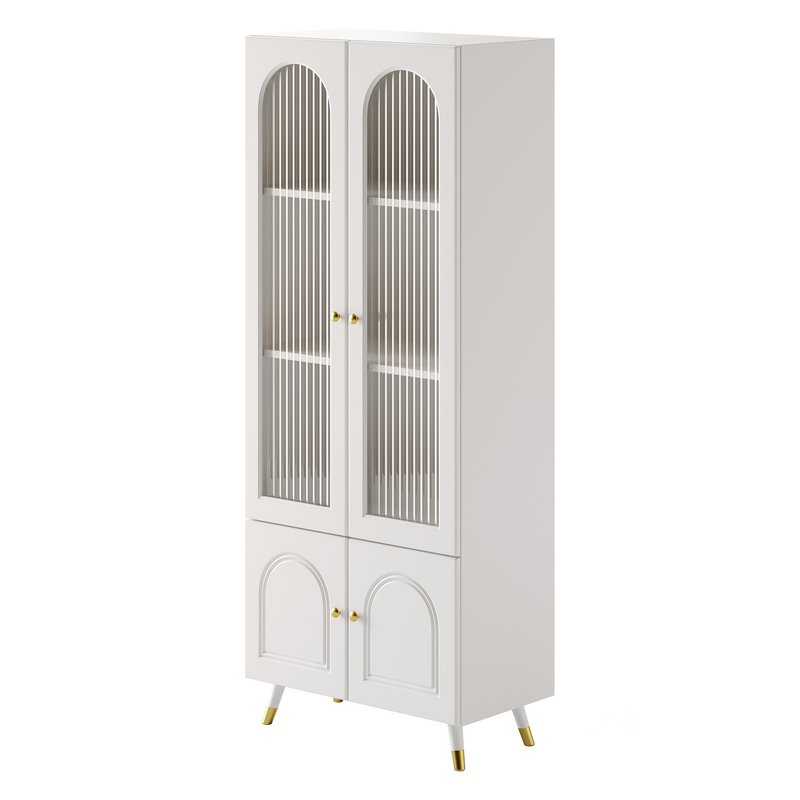 Cabinet Included White Closed Back Wooden Standard Bookcase 2 Image 10