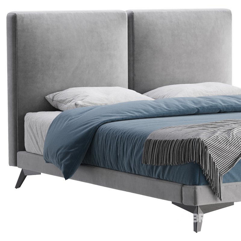 Clara White Suede Fabric Modern Bed Image 11