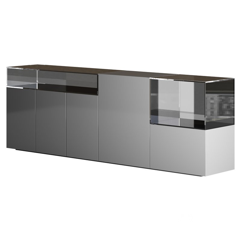 Black glass sideboard Image 11